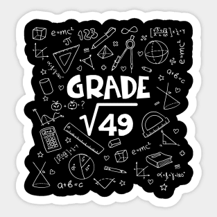 7th Grade Math Square Root Of 49 Back To School Sticker